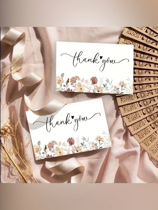 Floral Thank You Cards - Pack of 50 NWT - Picture 4 of 5
